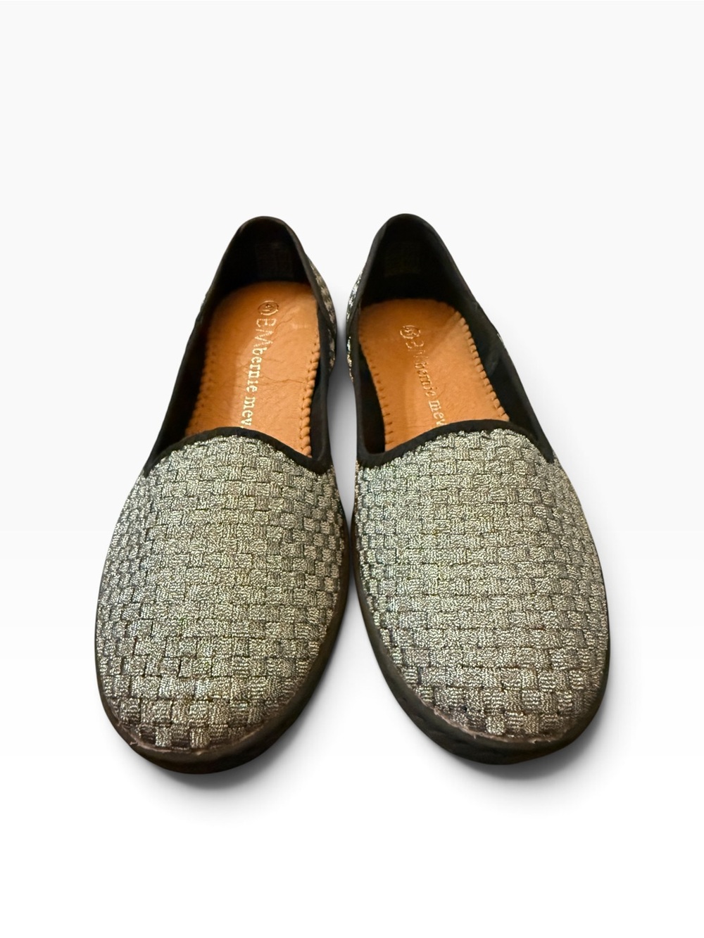 Bernie Mev Easy Pewter Woven Loafers Women’s EU 41 US 10 NIB